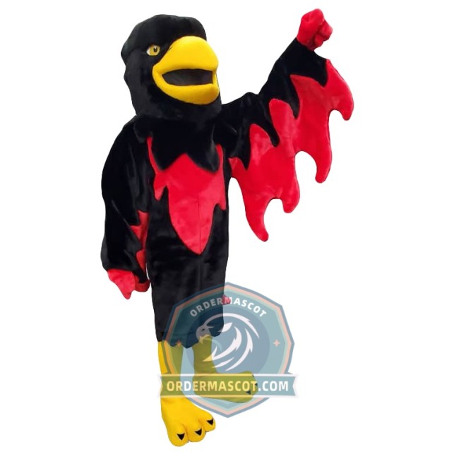 Black & Red Eagle Mascot Costume