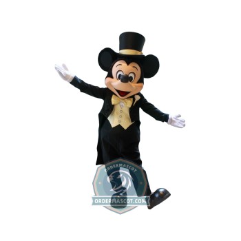 Happy Mickey Mascot Costume With Black Suit