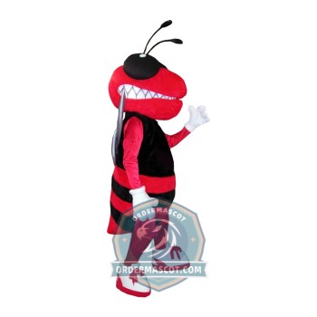  Fierce Red Bee Mascot Costume