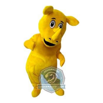 Yellow Rhino Mascot Costume