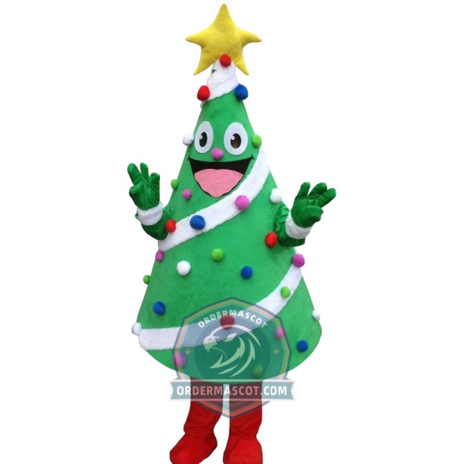 Happy Lightweight Christmas Tree Mascot Costume