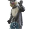 Happy Grey Rabbit Mascot Costume