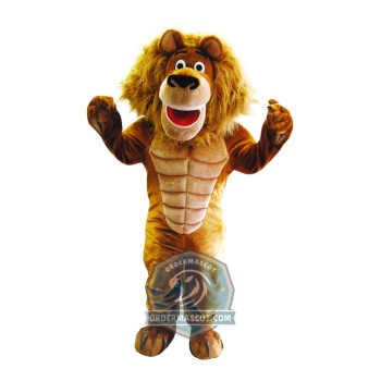 Power Muscular Lion Mascot Costume