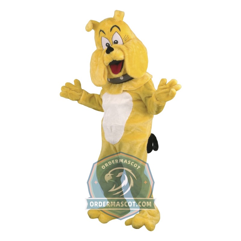 Yellow Bulldog Mascot Costume