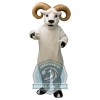 Realistic White Goat Mascot Costume