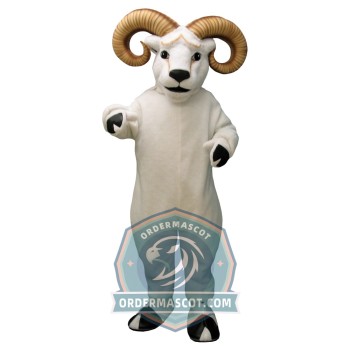 Realistic White Goat Mascot Costume