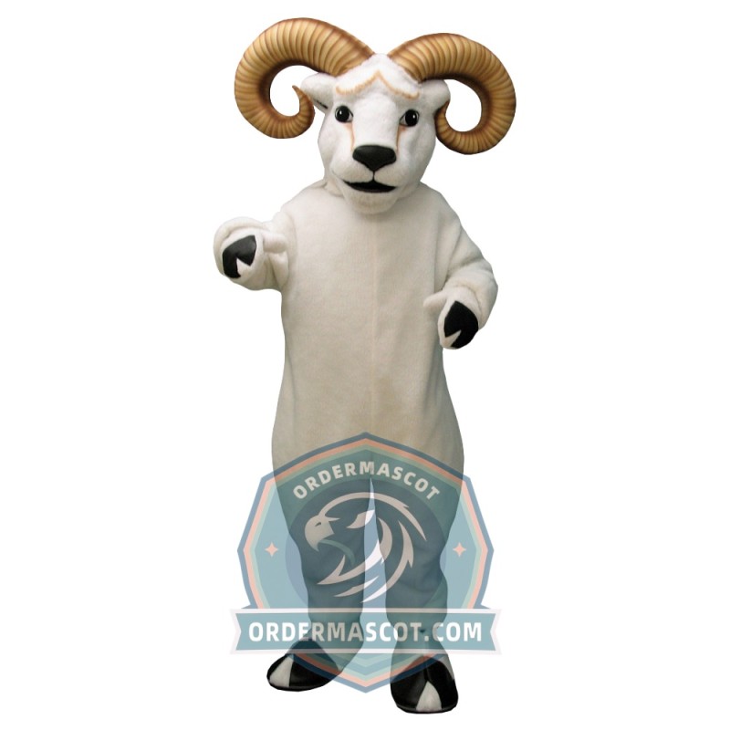 Realistic White Goat Mascot Costume