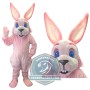 Realistic Pink Rabbit Mascot Costume