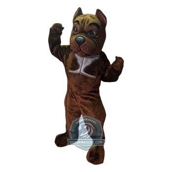 Brown Bulldog Mascot Costume