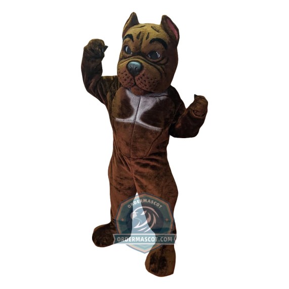 Brown Bulldog Mascot Costume