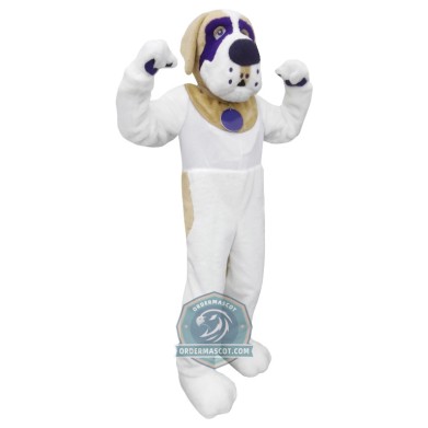 Realistic St. Bernard Dog Mascot Costume