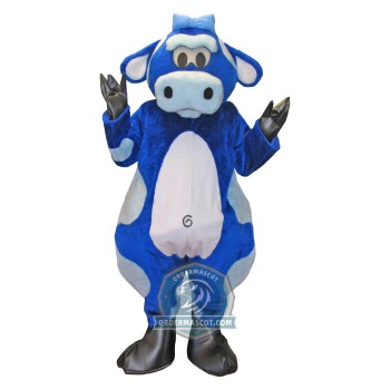 Blue Cow Mascot Costume