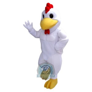 Power White Rooster Mascot Costume