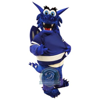 Happy Lightweight Blue Dragon Mascot Costume