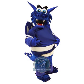 Happy Lightweight Blue Dragon Mascot Costume
