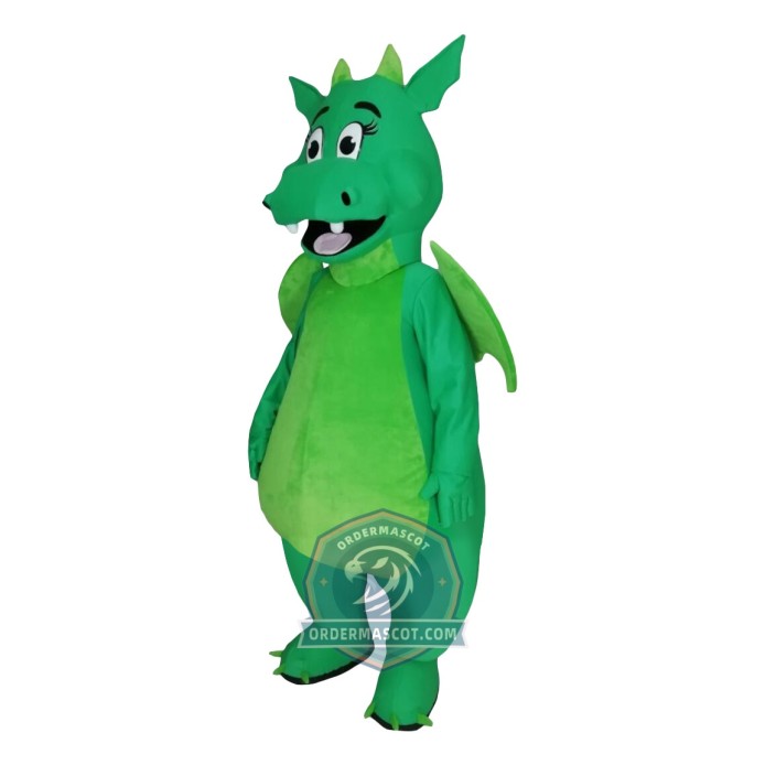 Happy Green Dragon Mascot Costume