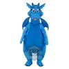 Realistic Happy Blue Dragon Mascot Costume