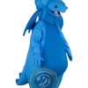 Realistic Happy Blue Dragon Mascot Costume