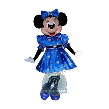 Happy Lightweight Minnie Mascot Costume With Blue Dress
