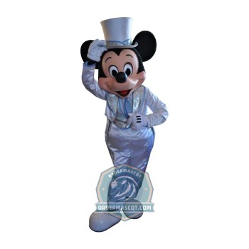 Happy Mickey Mascot Costume With White Suit