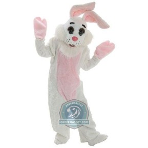 Cute White & Pink Easter Bunny Mascot Costume