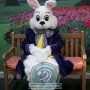 Deluxe Easter Bunny Mascot Costume With Purple Suit