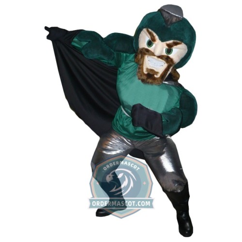 Warrior Mascot Costume With Green Suit