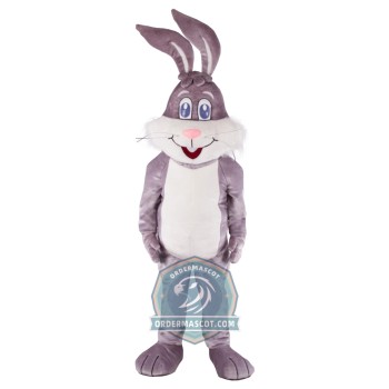 Happy Grey Easter Bunny Mascot Costume