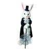 White Easter Bunny Mascot Costume With Black Suit