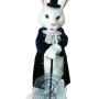 White Easter Bunny Mascot Costume With Black Suit
