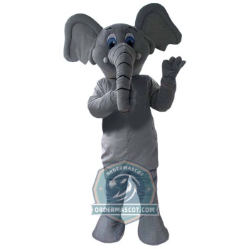 Grey Lightweight Elephant Mascot Costume