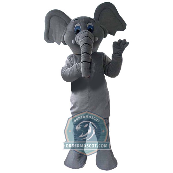 Grey Lightweight Elephant Mascot Costume