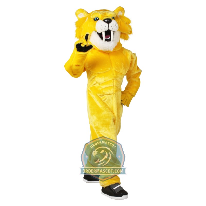 Yellow Wildcat Mascot Costume