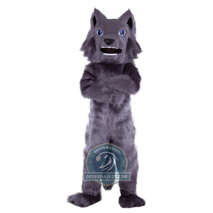 Deluxe Realistic Wolf Mascot Costume