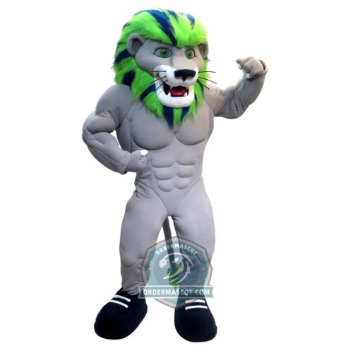 Colorful Hair Lion Mascot Costume