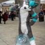 Grey & Blue Husky Dog Mascot Costume