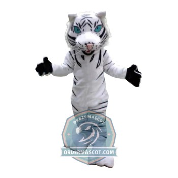 Fierce White Tiger Mascot Costume