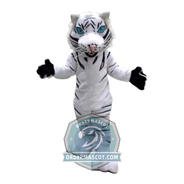 Fierce White Tiger Mascot Costume