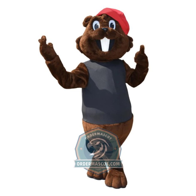 Happy Lightweight Beaver Mascot Costume