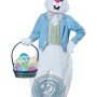 Happy Easter Bunny Mascot Costume With Blue Suit