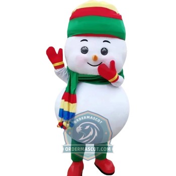Deluxe Christmas Snowman Mascot Costume