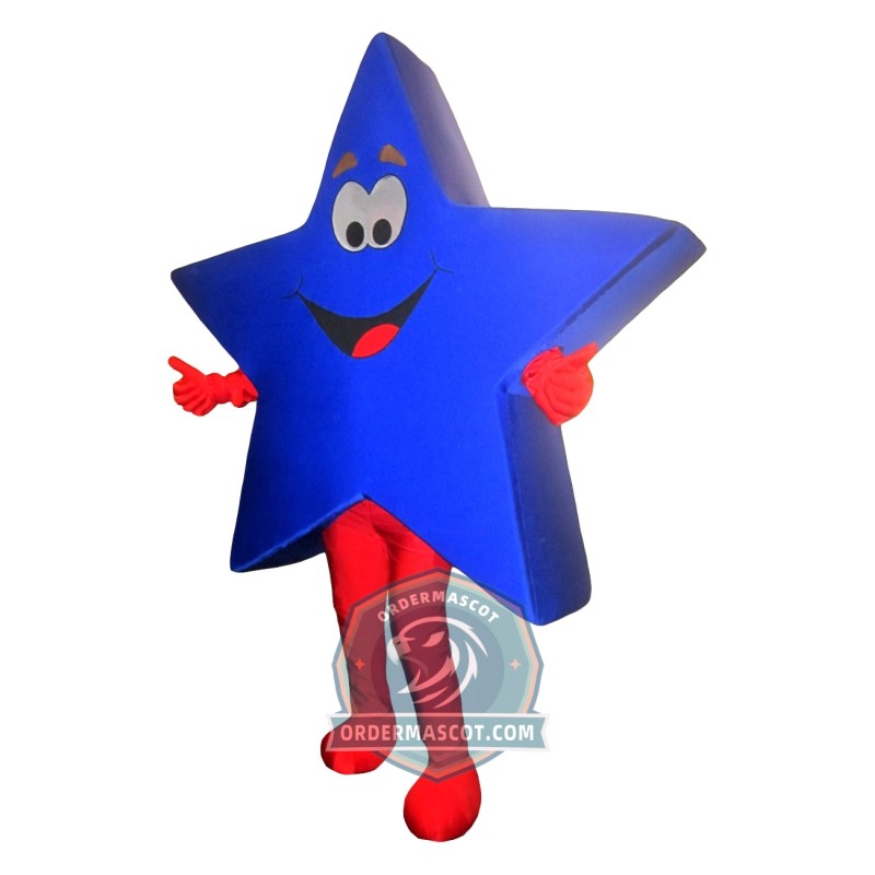 Happy Blue Star Mascot Costume