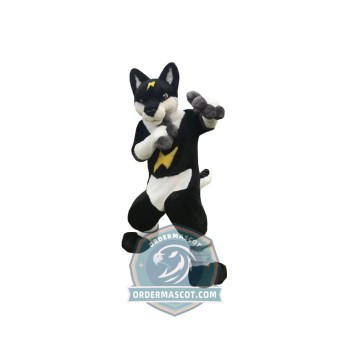 Black White Husky Dog Mascot Costume