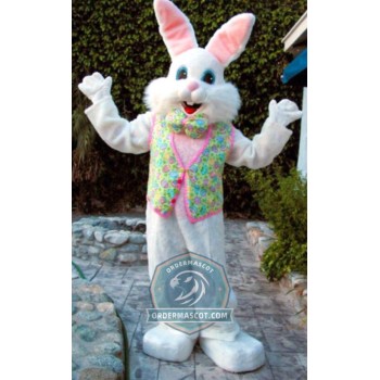Deluxe Happy White Rabbit Mascot Costume