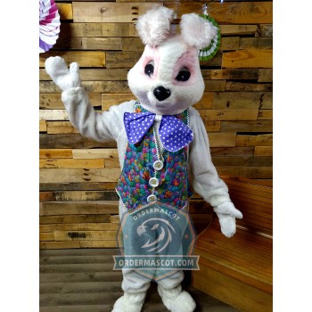 Deluxe Adult White Easter Bunny Mascot Costume