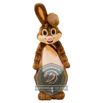 Cute Lightweight Brown Easter Bunny Rabbit Mascot Costume