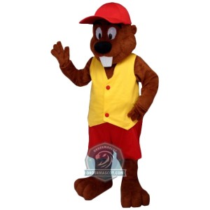 Happy Lightweight Beaver Mascot Costume