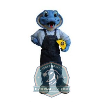 Blue Lightweight Cobra Mascot Costume