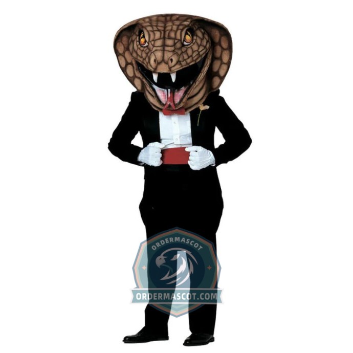 Gentleman Cobra Snake Mascot Costume