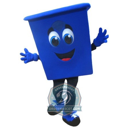 Blue Trash Can Mascot Costume